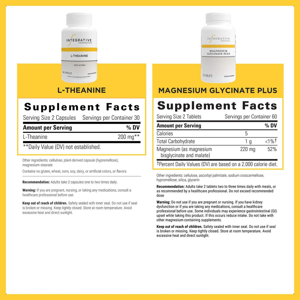Integrative Therapeutics L-Theanine capsules for relaxed focus throughout the day