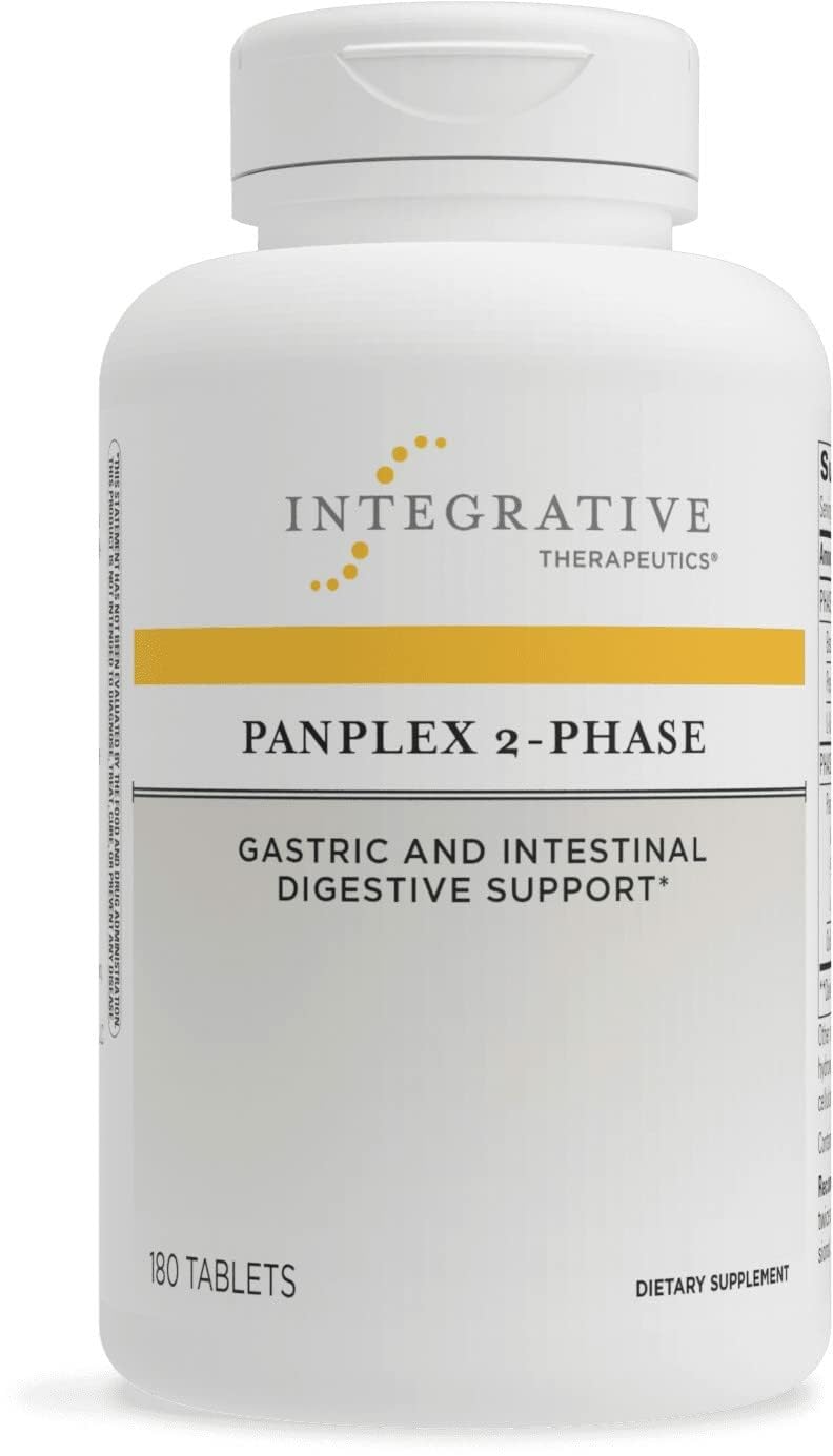 Integrative Therapeutics Panplex 2-Phase bottle close-up for digestive health support.