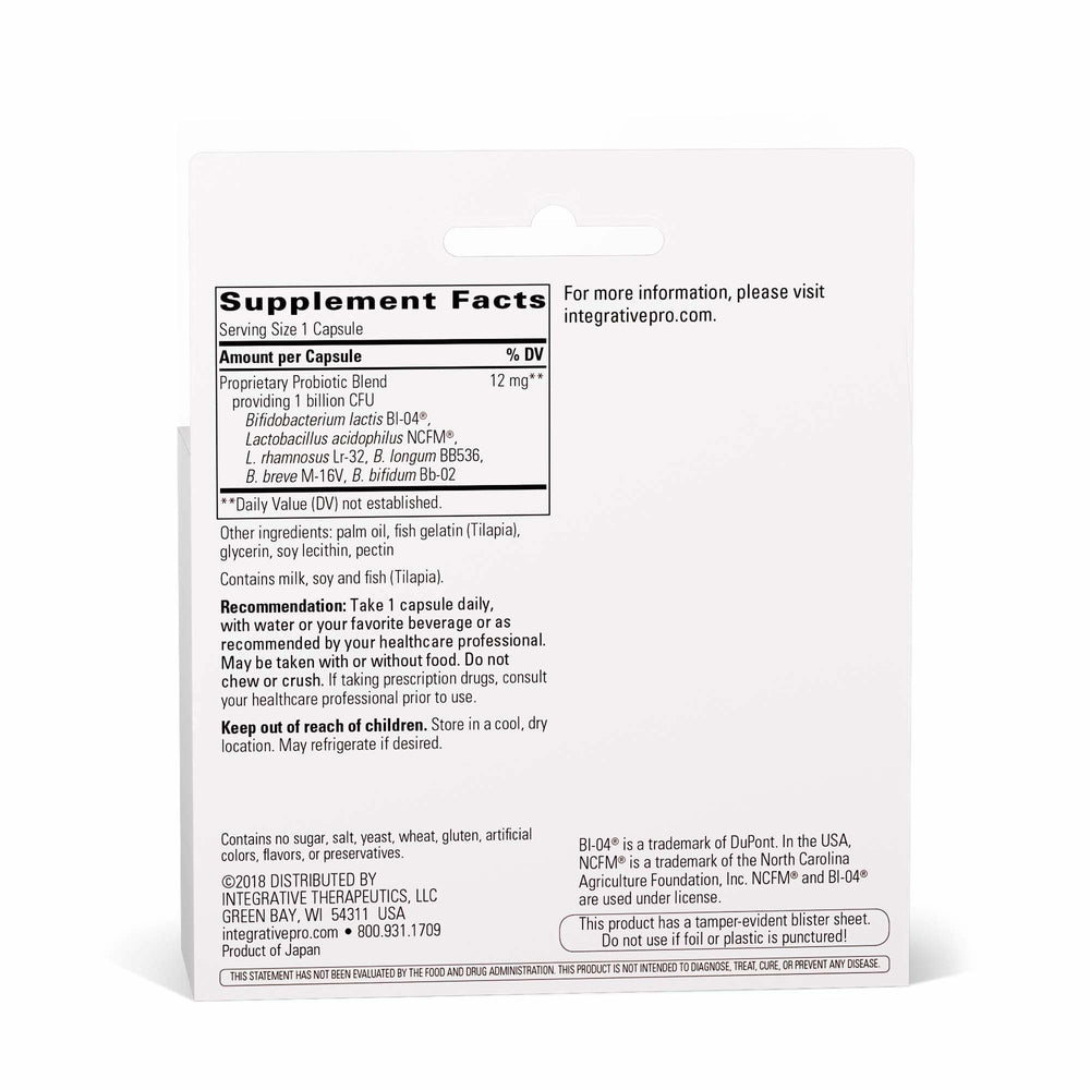 Pro-Flora capsules close-up highlighting probiotic pearls for gut balance