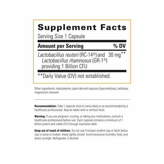 Integrative Therapeutics Pro-Flora capsules shown for convenient daily use.