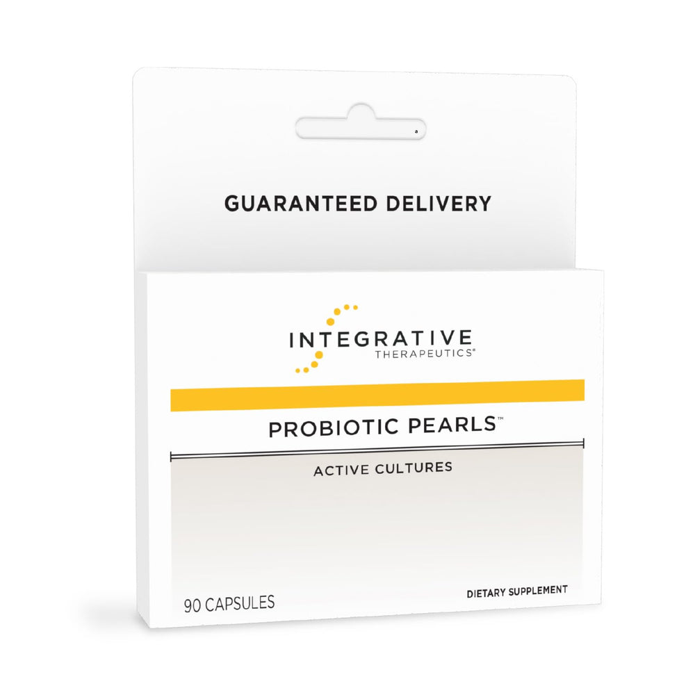 Integrative Therapeutics Probiotic Pearls bottle front for daily digestive balance.