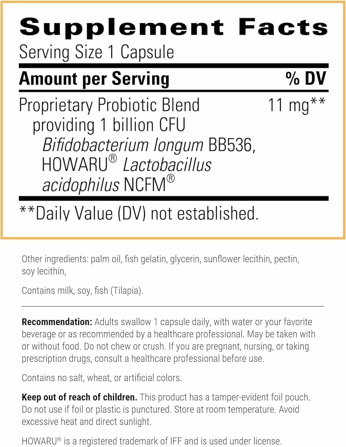 Integrative Therapeutics Probiotic Pearls capsules close-up highlights easy daily use.