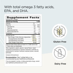 Close-up of the bottle label showing ingredients and rosemary preservation system.