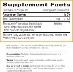Theracurmin HP capsules close-up highlighting high bioavailability benefits.