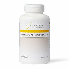 Integrative Therapeutics Vitamin C with Quercetin bottle closed for immune support and antioxidant potential.