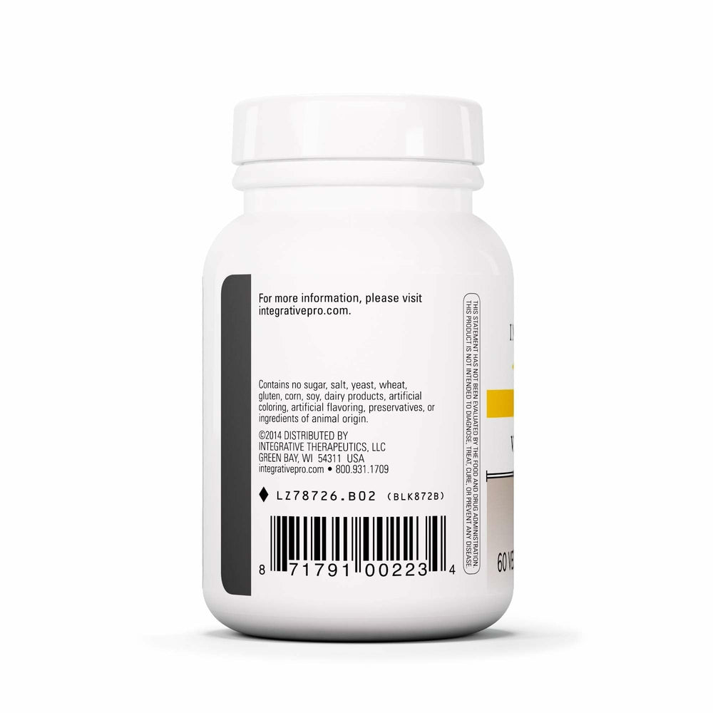 Serving size graphic shows 60 capsules for a full month.