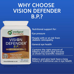 Vision Defender BP capsules closeup showing antioxidant ingredients.