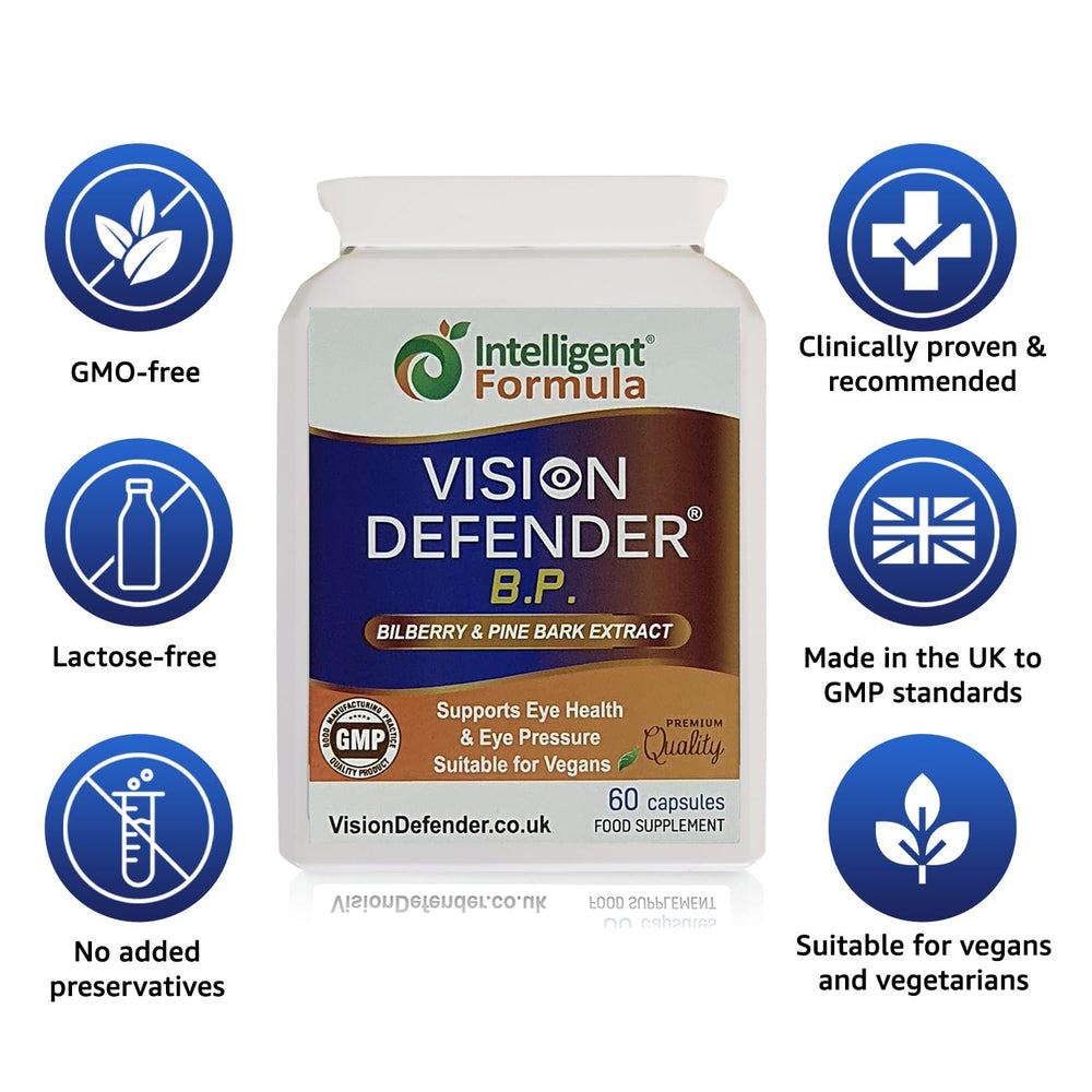 Vision Defender BP pine bark extract emphasizes procyanidin-rich eye support.