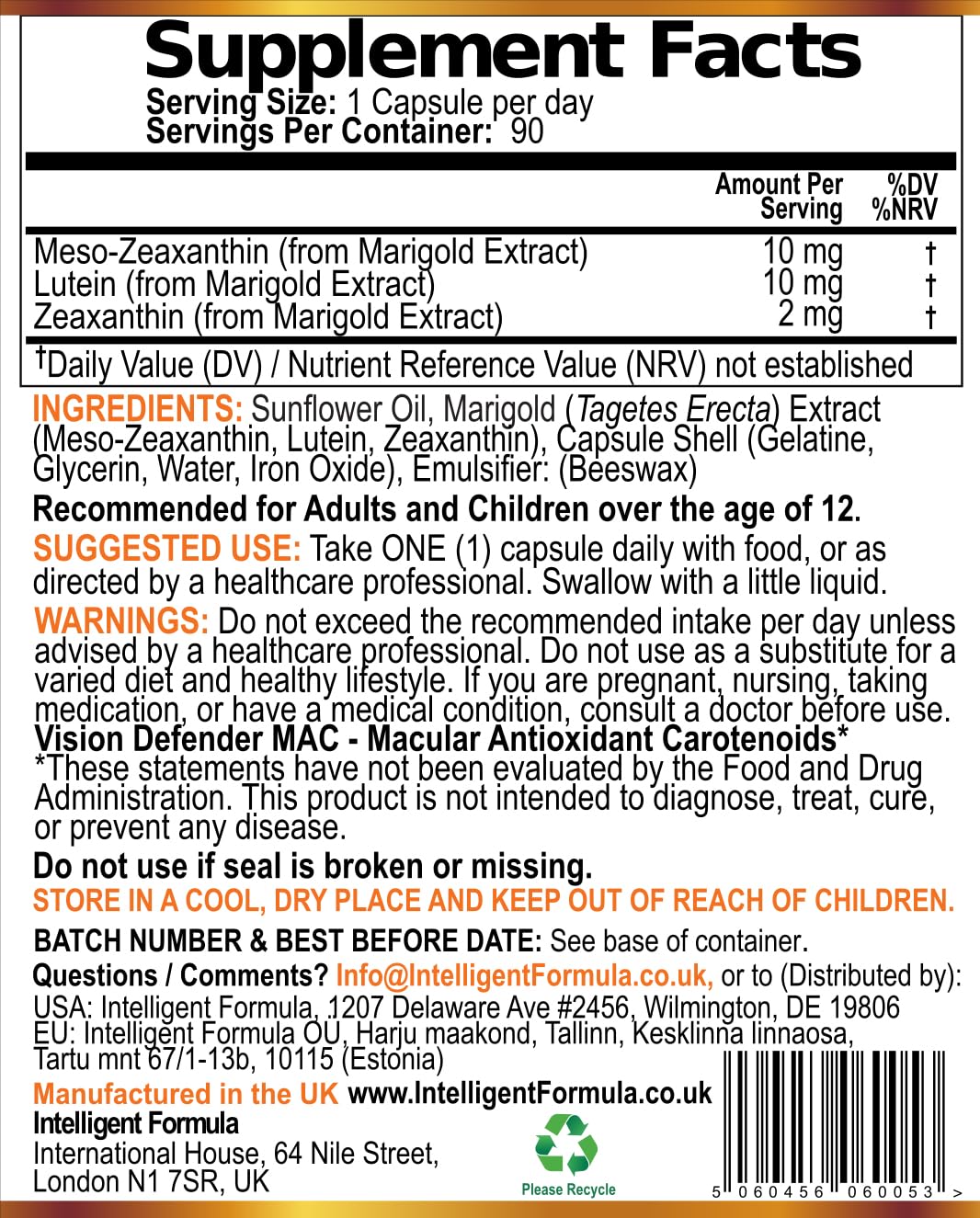 UK-made quality seal beside Vision Defender MAC bottle.