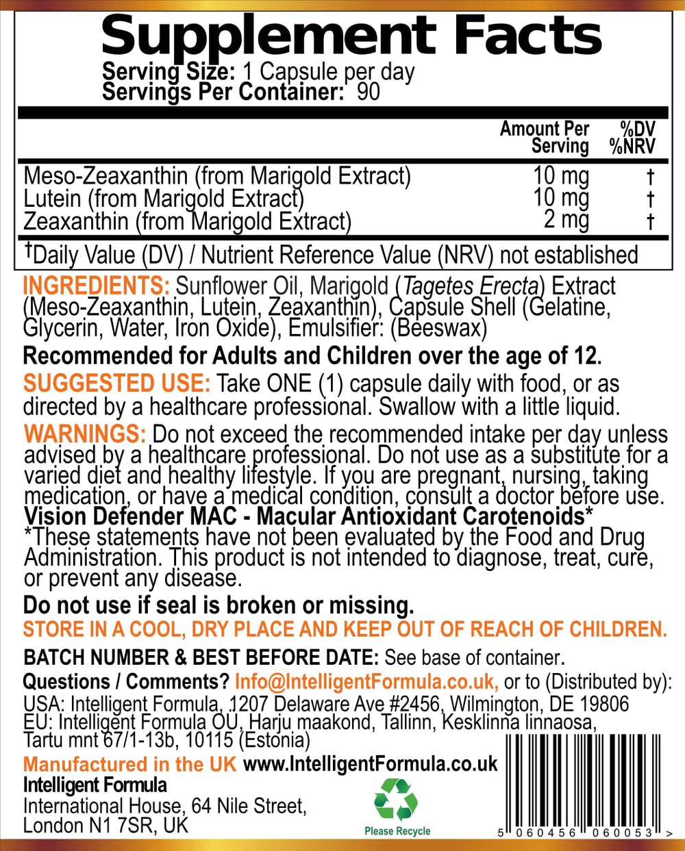 UK-made quality seal beside Vision Defender MAC bottle.