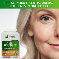 Vision Defender packaging and AREDS2 profile emphasis