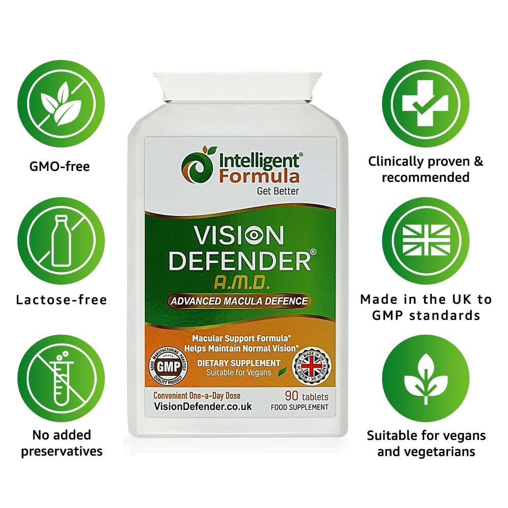 Intelligent Formula Vision Defender vegan tablet on white background
