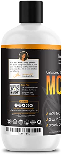 Intentionally Bare MCT oil near kitchen counter ready to blend.