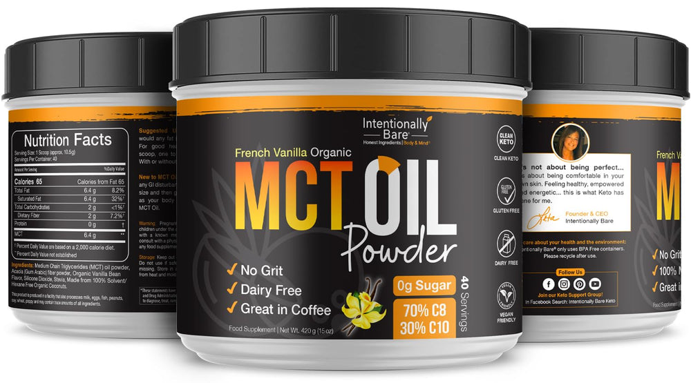 Intentionally Bare MCT powder dissolves smoothly with no greasy residue.