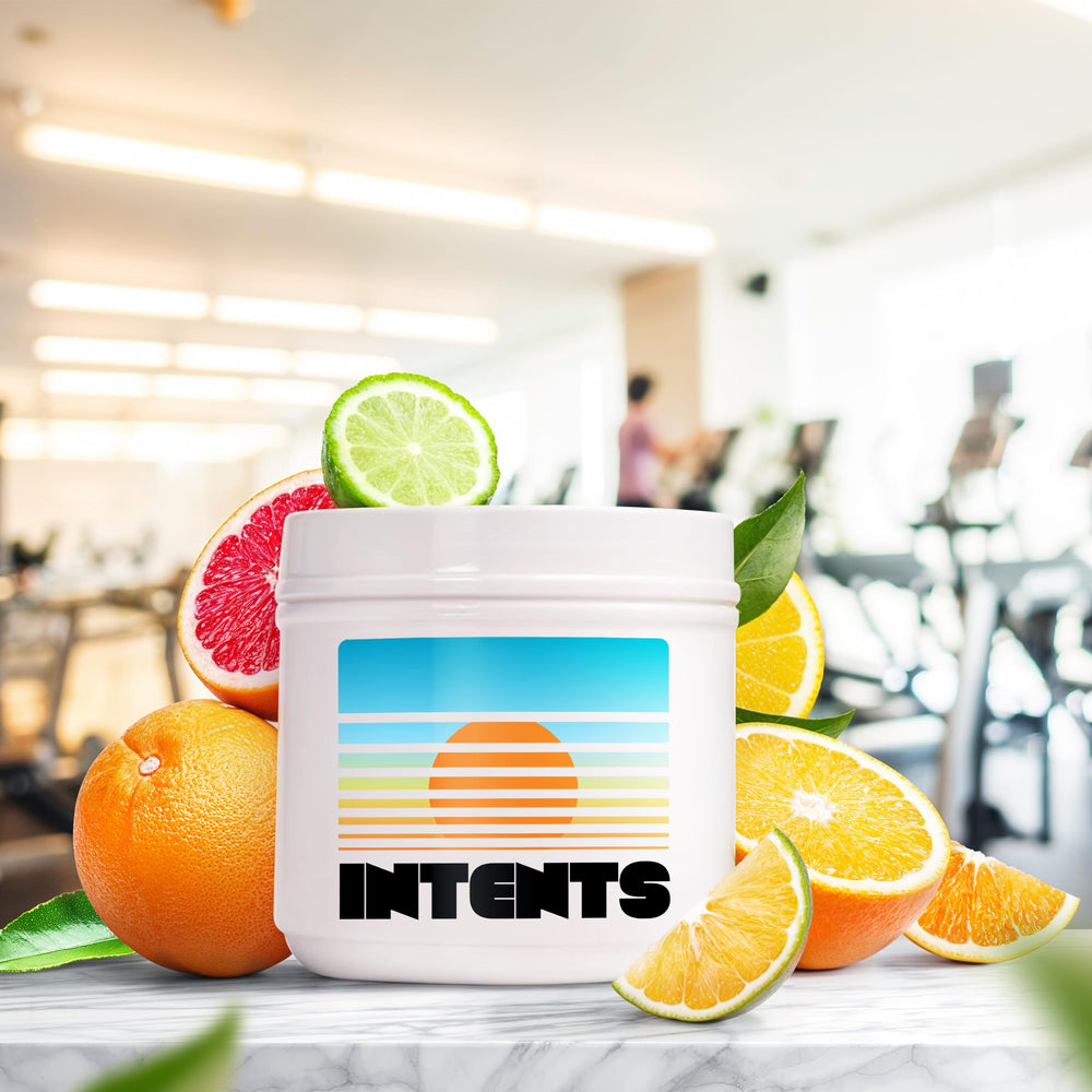 Intents Nutrition Pre Workout label highlights caffeine-free ingredients