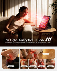 INTEO compact red light therapy panel sits on a table for convenient use