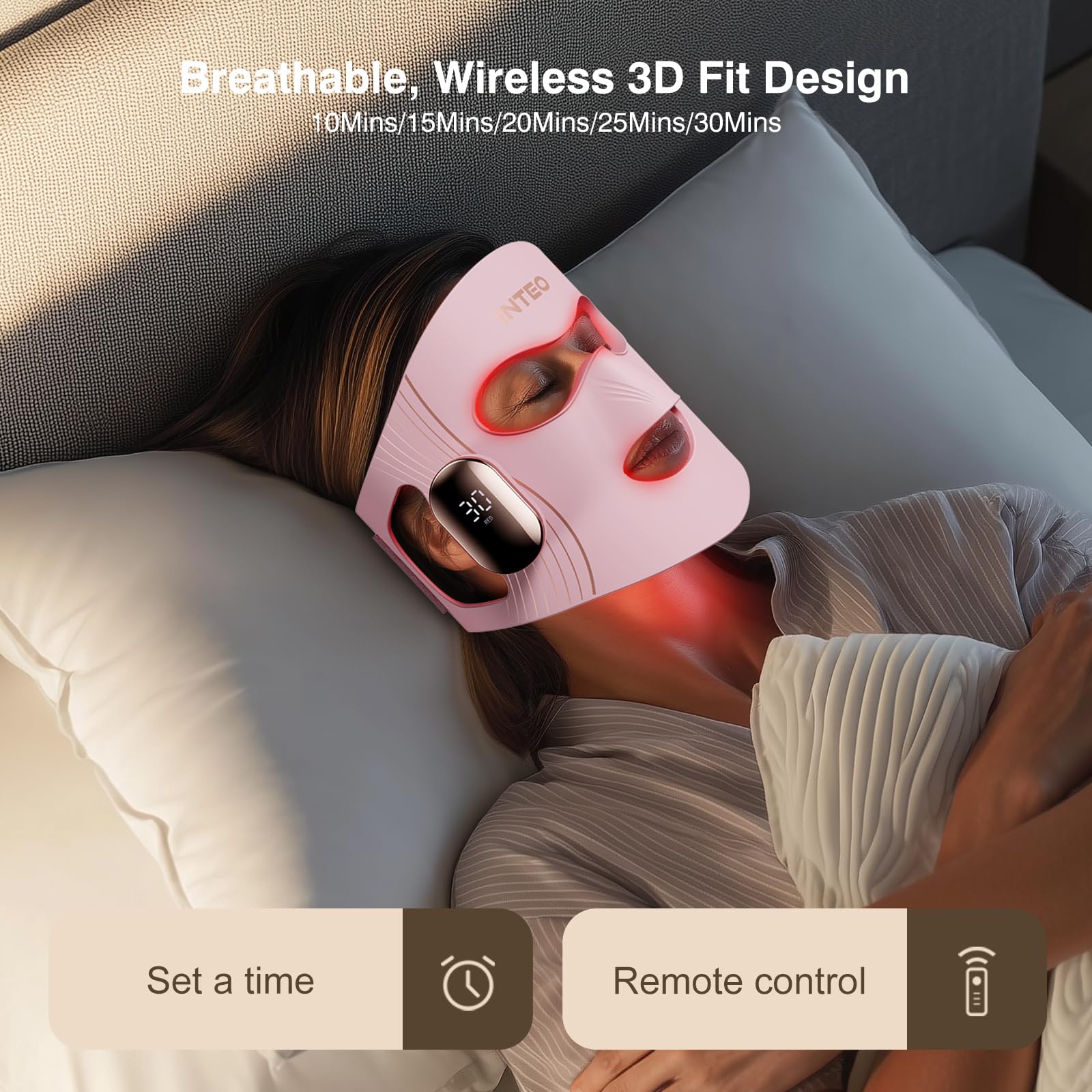 INTEO portable LED mask ideal for travel and on-the-go skincare