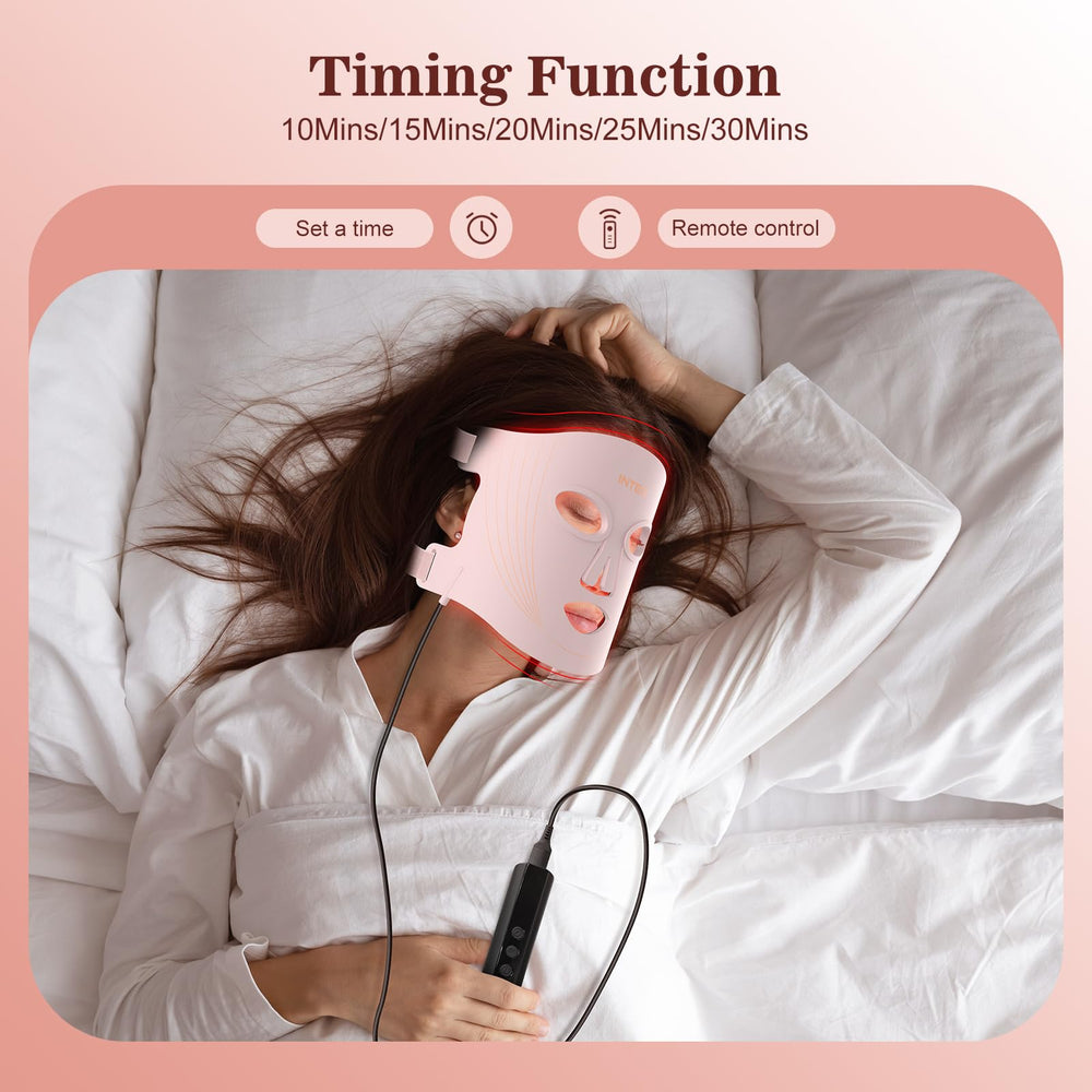 INTEO red light mask with 630nm and 830nm wavelengths for skin support