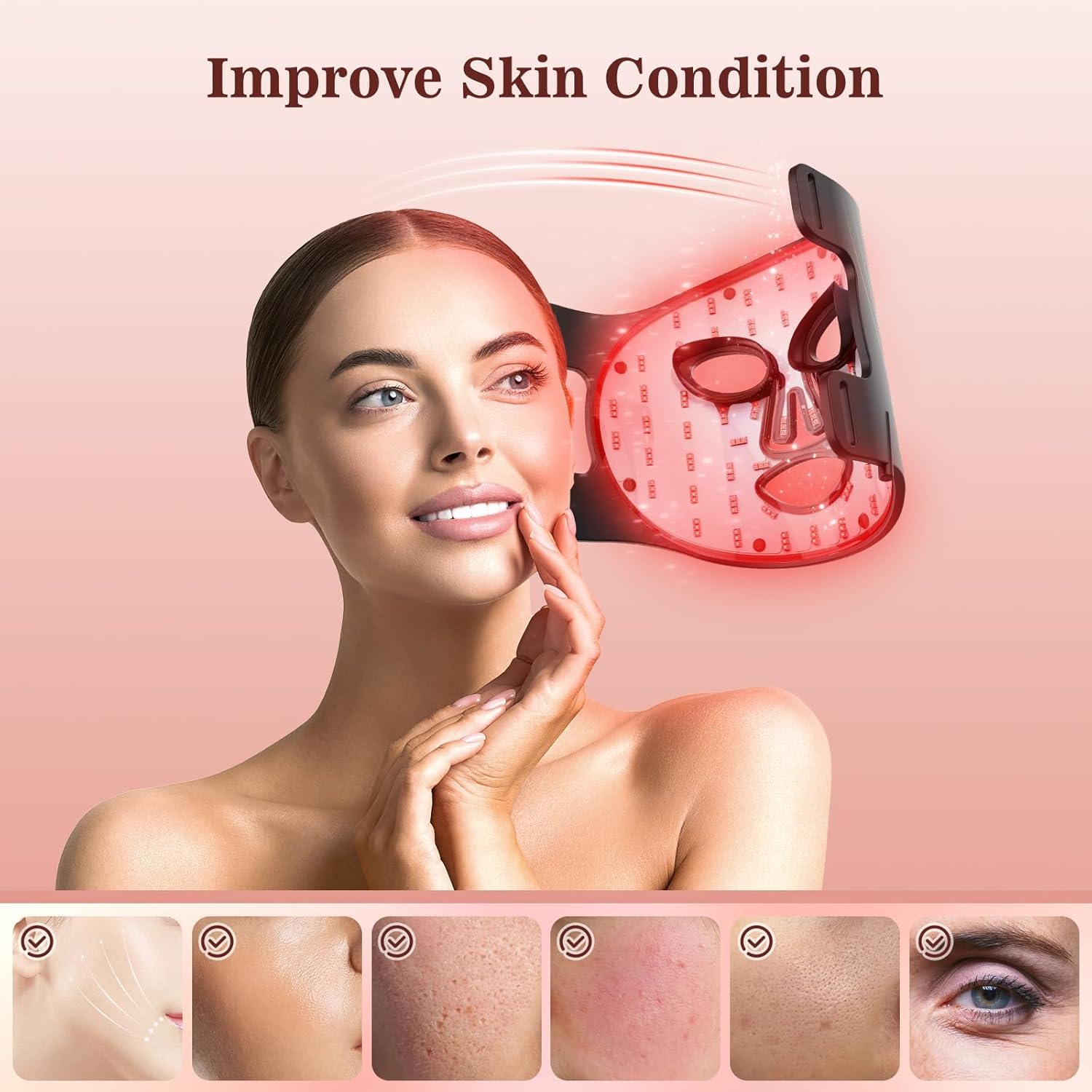 INTEO red light mask remote control for precise timing of sessions.