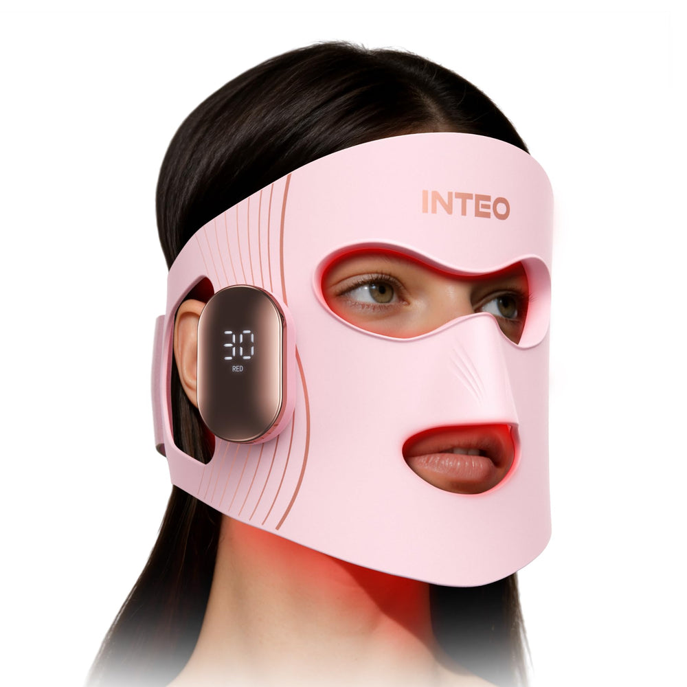 INTEO red light therapy face mask with four modes for versatile at-home skincare