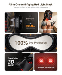 INTEO red light therapy mask built-in control for quick mode changes