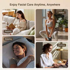 INTEO red light therapy mask in use with a book or yoga session
