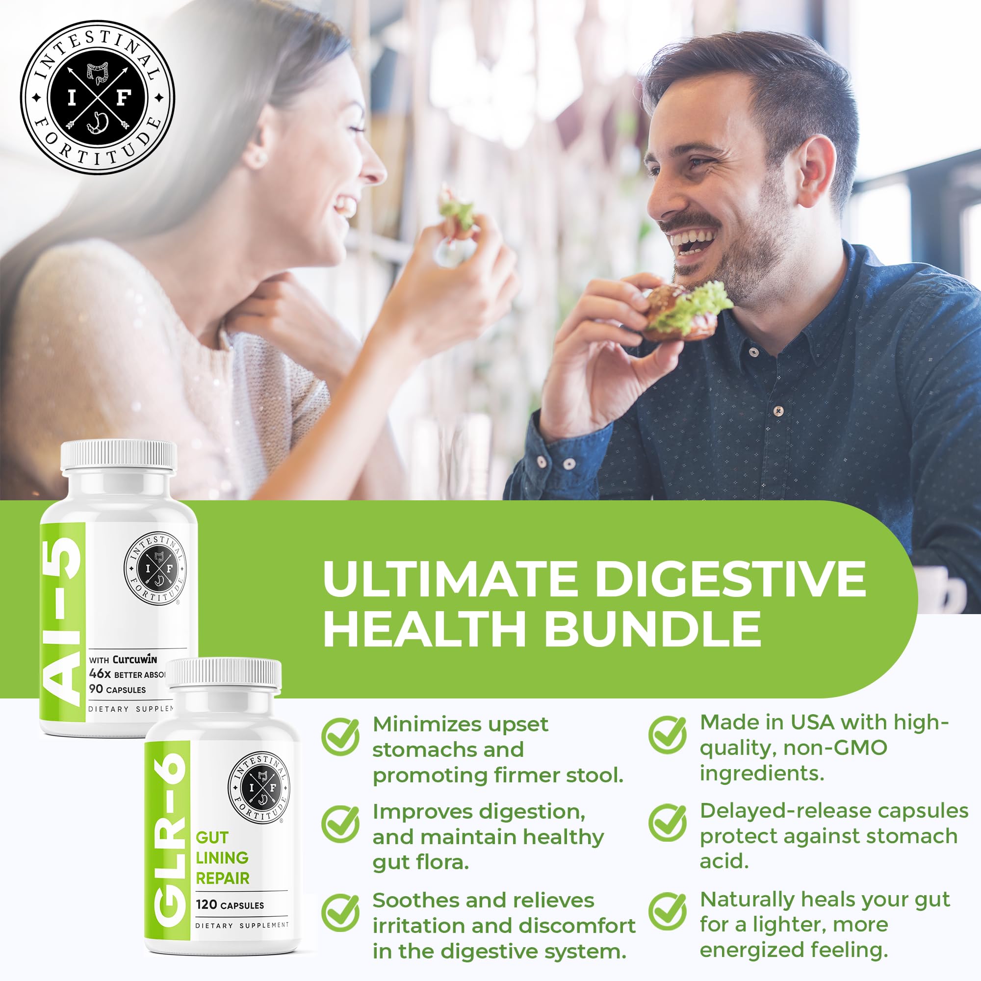 Intestinal Fortitude curcumin-turmeric capsules highlighting CurcuWIN enhanced absorption.