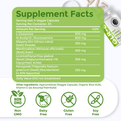 Intestinal Fortitude GLR-6 bottle closeup: easy to take capsules support gut lining.