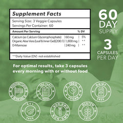 Intimate Rose Aloe Vera Capsules Halal certified and non GMO features.