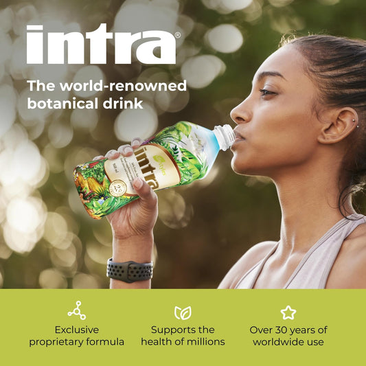 Intra Lifestyles Herbal Juice Bottle Pour close-up showing smooth pour for easy consumption.