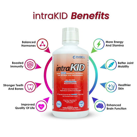 IntraKID Drucker Labs immune-support liquid boosts kids' natural defenses.