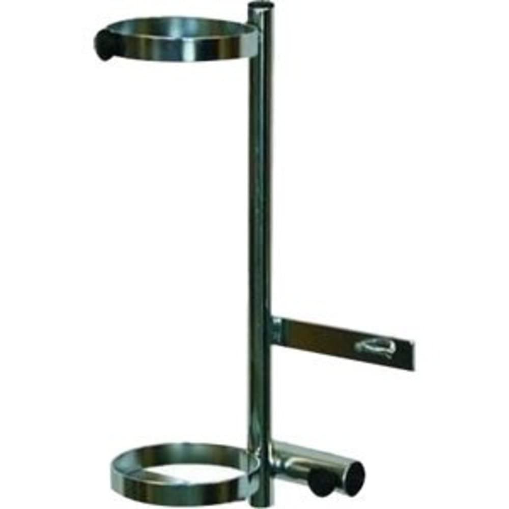 Invacare 1497 oxygen holder back-mount on wheelchair for convenient access.