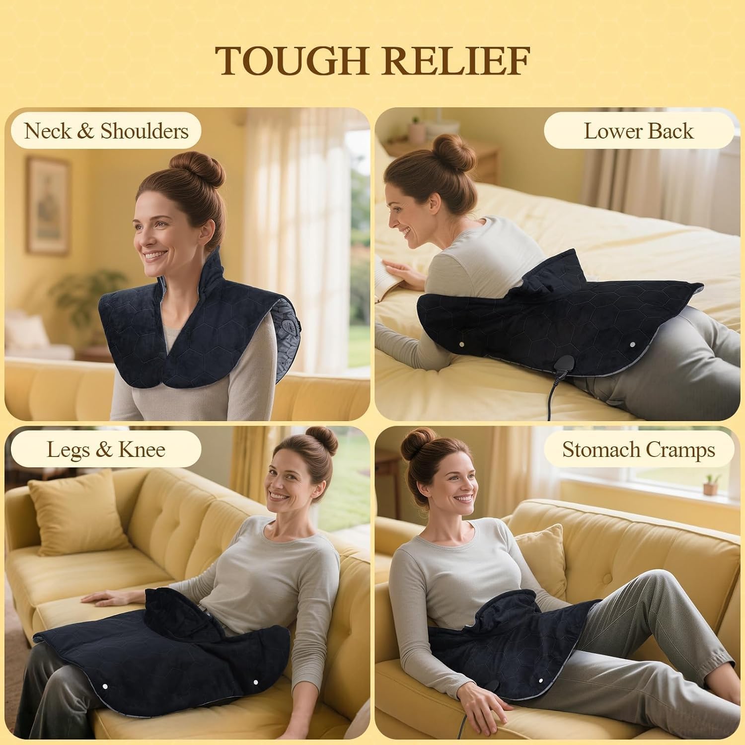 Large 24 by 20 inch dimensions fit most users