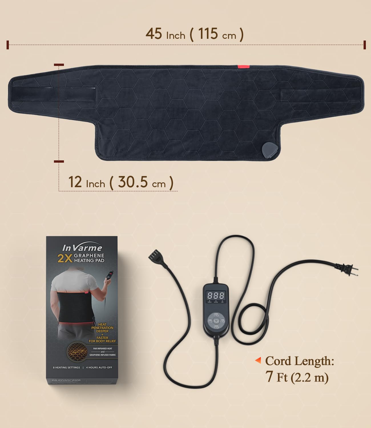 InVarme graphene heating wires provide quick heat delivery for fast relief.