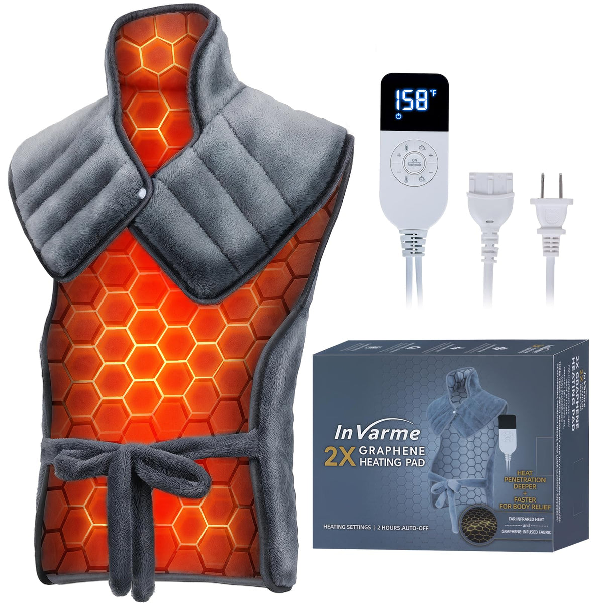 InVarme neck-back FIR heating pad with graphene for deep warmth and comfort