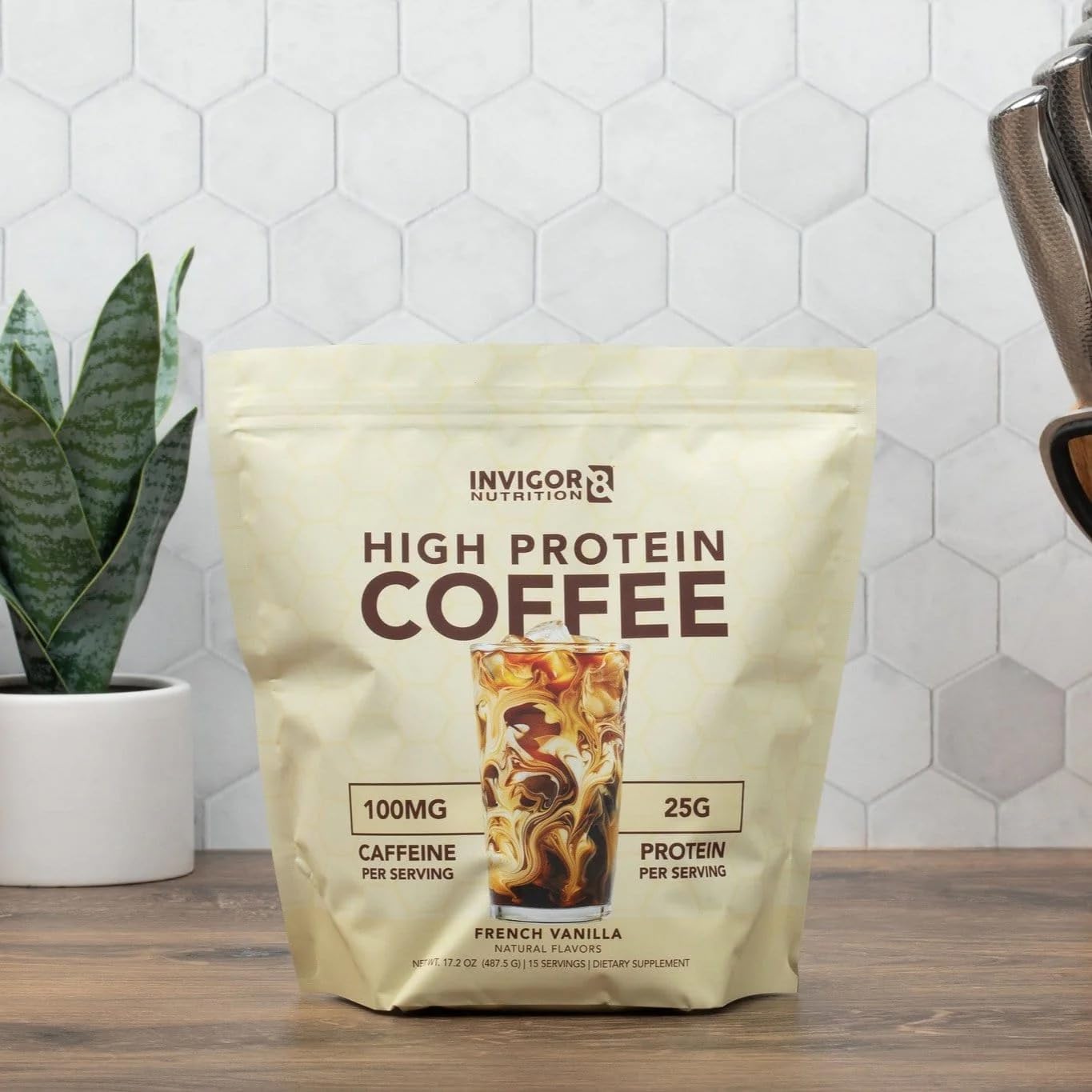 INVIGOR8 natural caffeine from coffee highlights clean energy without sugar.