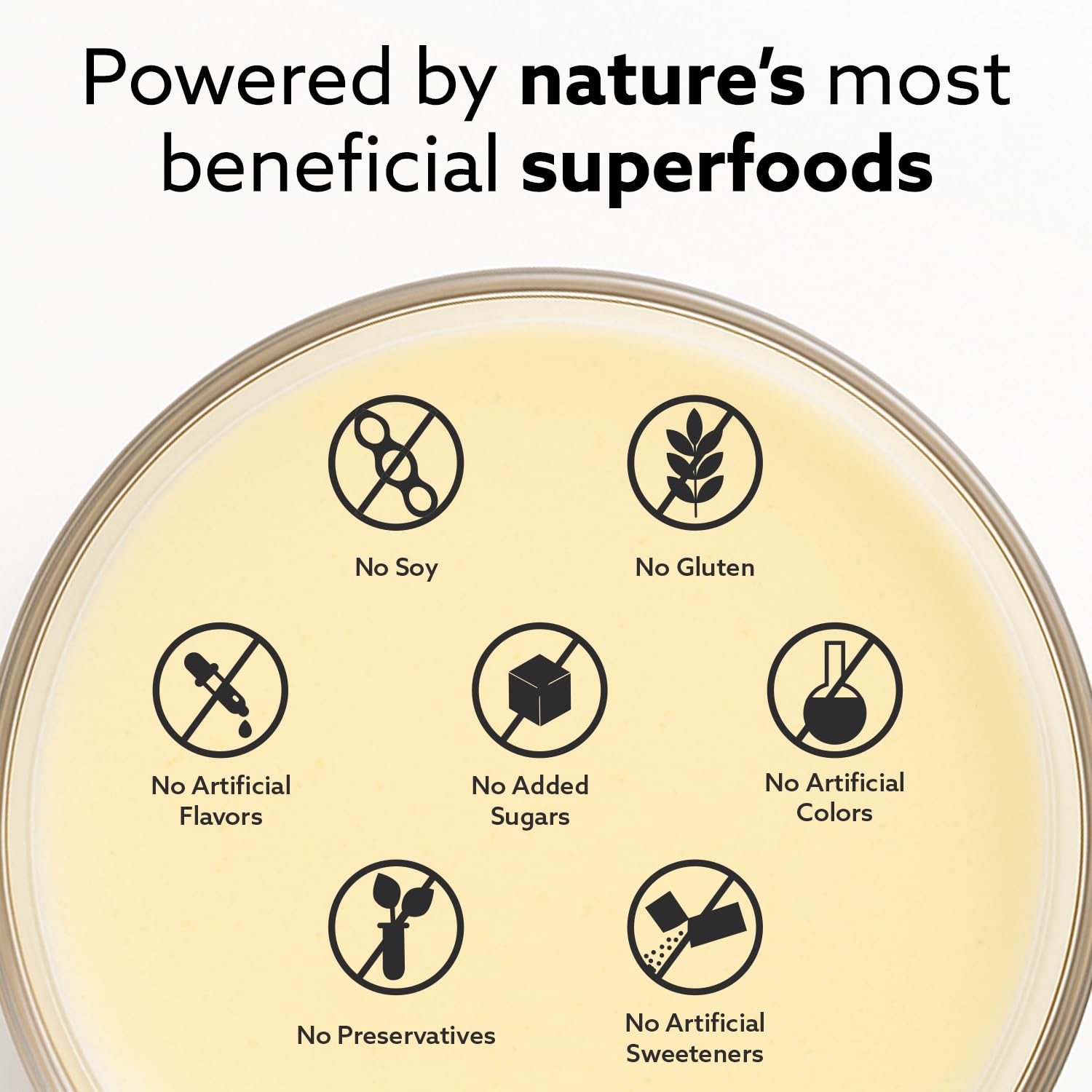 INVIGOR8 Superfood Shake packaging USA highlighting gluten-free and non-GMO attributes
