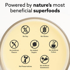 INVIGOR8 Superfood Shake packaging USA highlighting gluten-free and non-GMO attributes