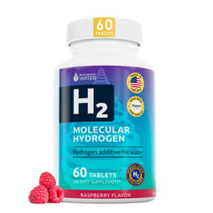 Invigorated Water raspberry-flavored H2 tablet dissolving in glass for refreshing hydration