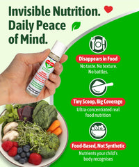 InviNutri microgreens blend powder highlighting nutrient-dense ingredients