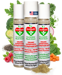 InviNutri unflavored powder bottle showing versatile meal boost for invisible nutrition