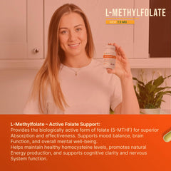 INVITA L-Methylfolate label close-up, USA-made and non-GMO.
