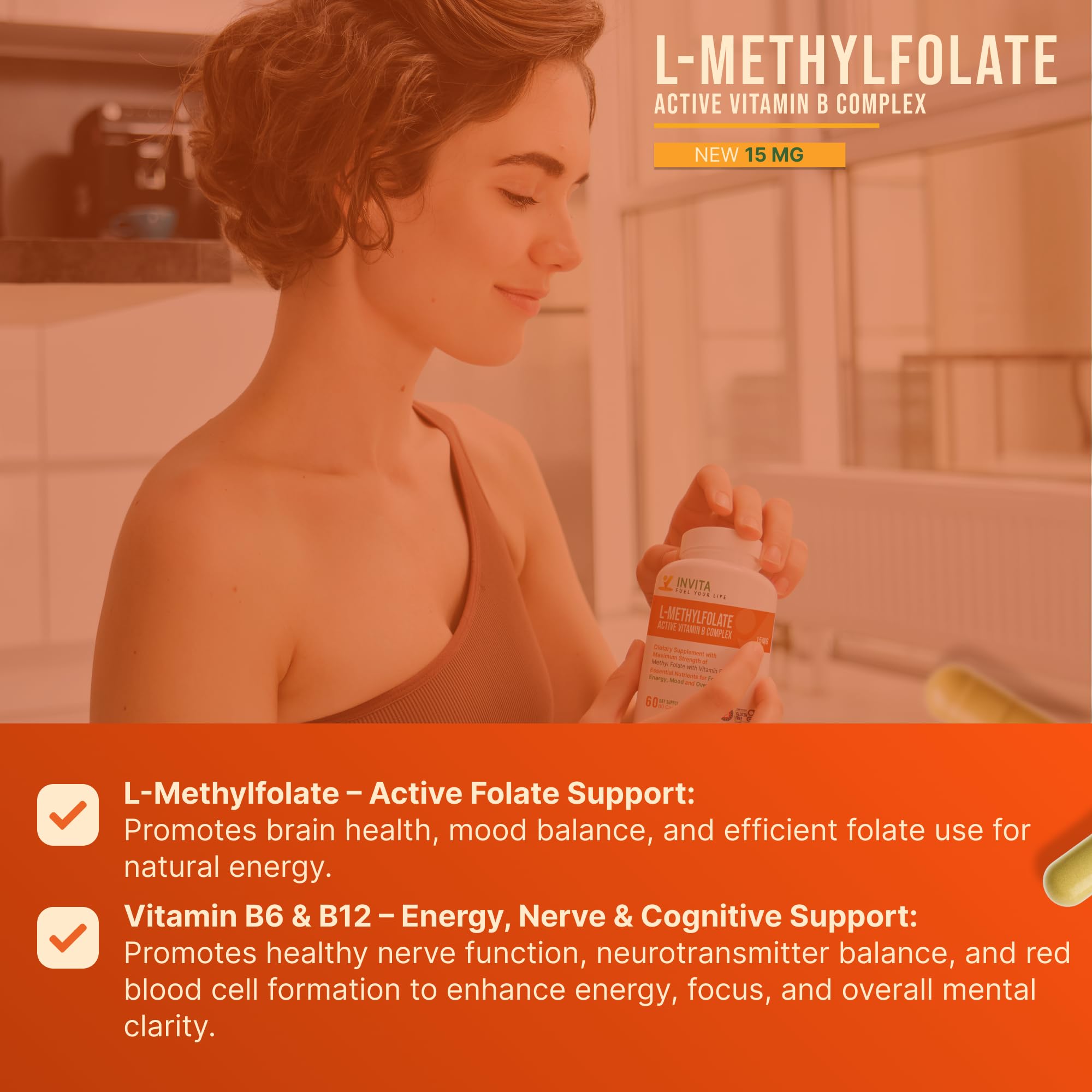 INVITA methylcobalamin B12 capsules, a key energy-supporting component.