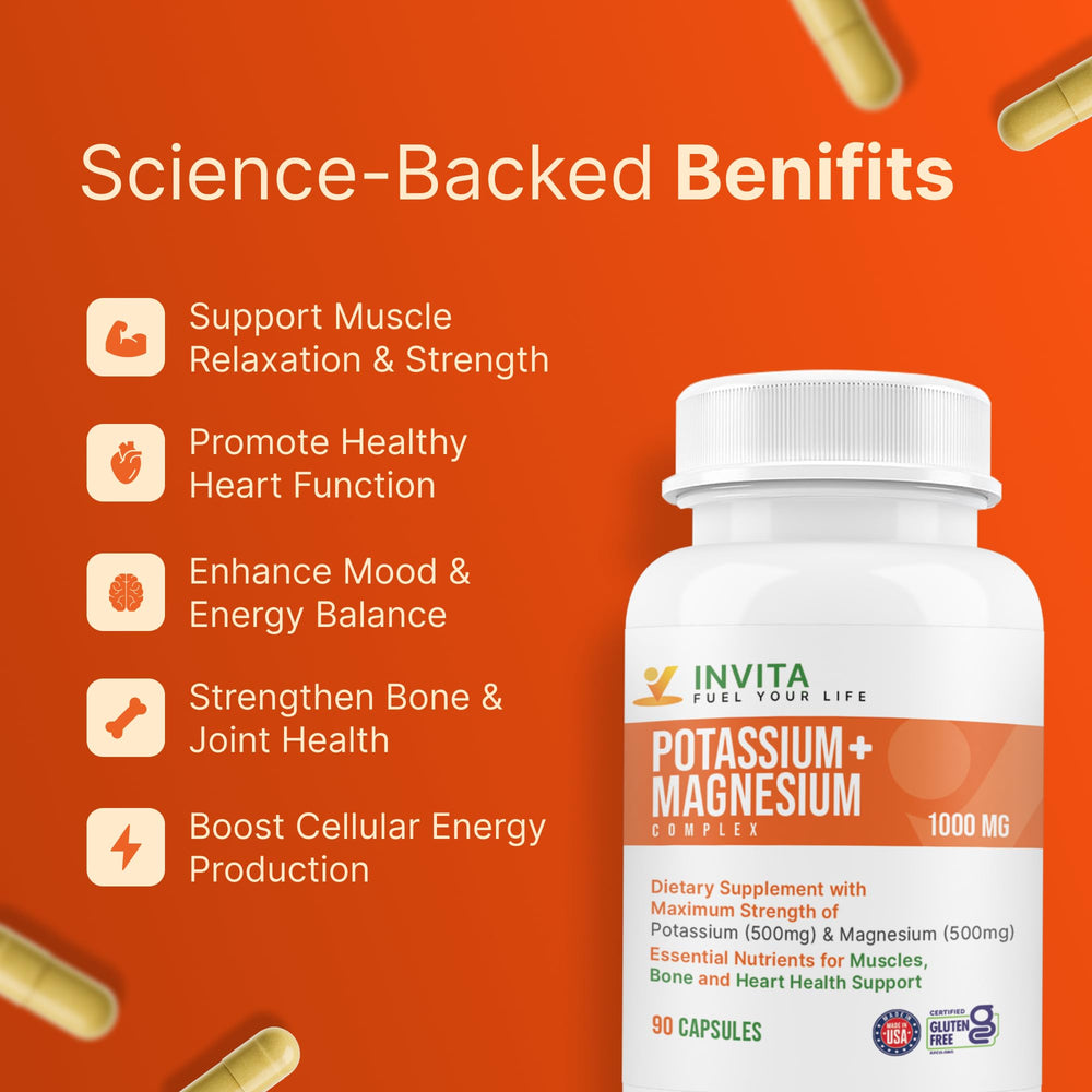 Invita Potassium Magnesium Complex daily-dose illustration with capsules