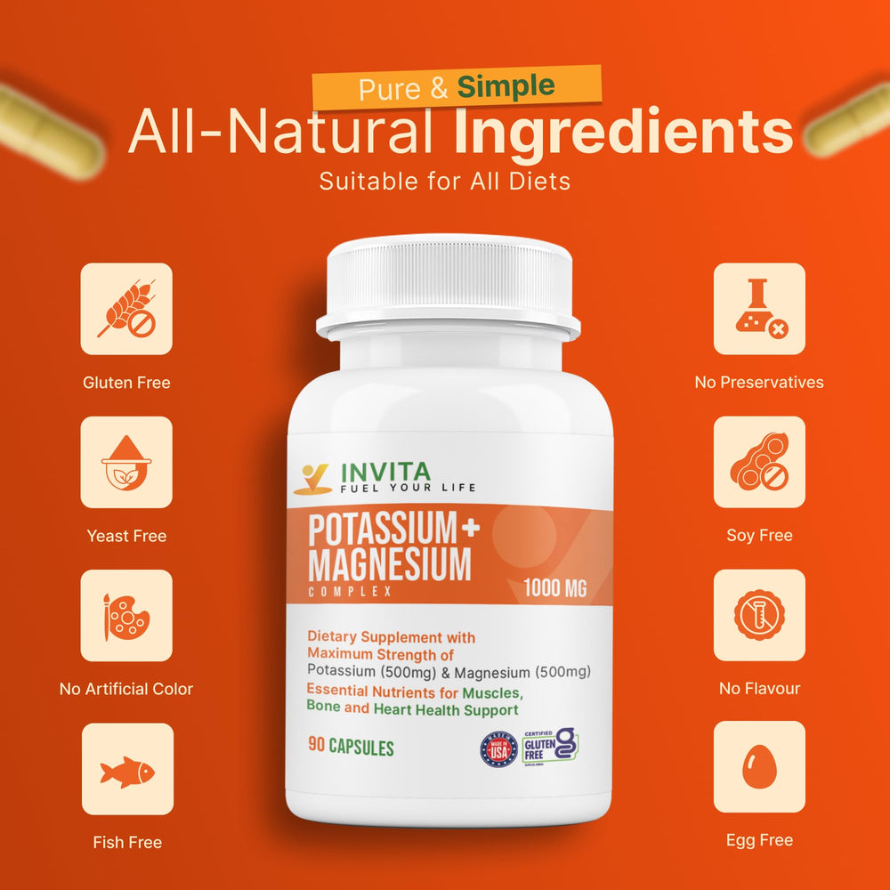 Invita Potassium Magnesium Complex on gym workout scene suggesting post-exercise support