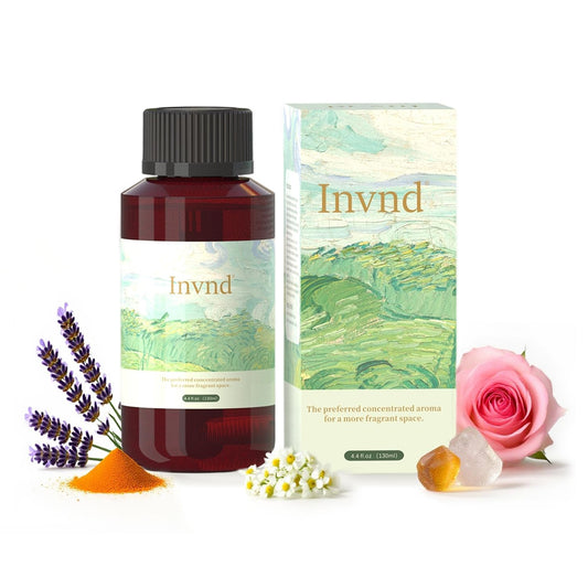 Invnd Zen Tea aroma oil in diffuser bottle showing balanced scent potential.