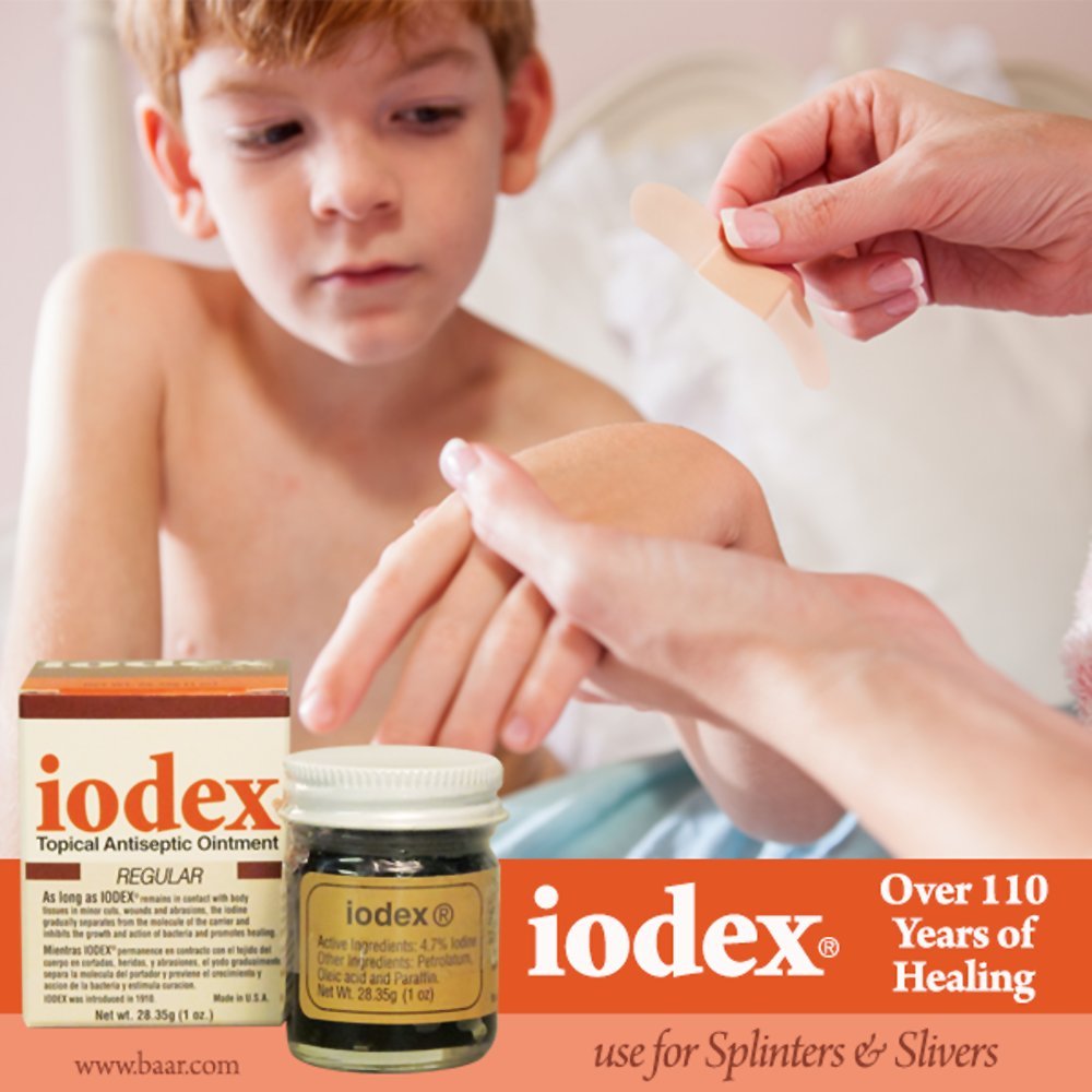 IODEX antiseptic ointment close-up ready for easy rub-in