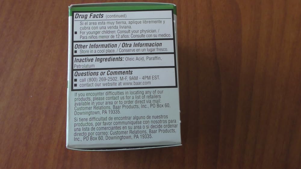 IODEX BAAR methyl salicylate ointment packaging on a clean surface for safe storage