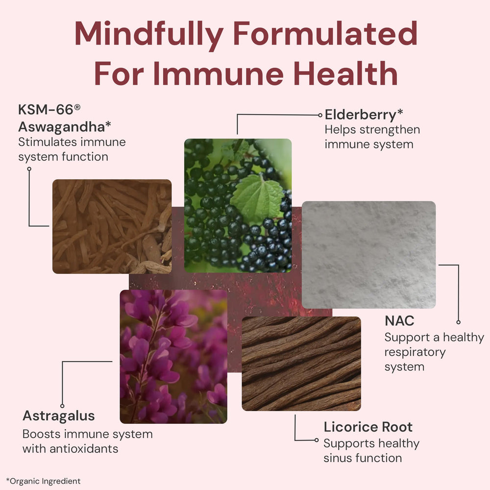 ION Vital Immunity adaptogen mushroom blend in a packet for energy resilience.