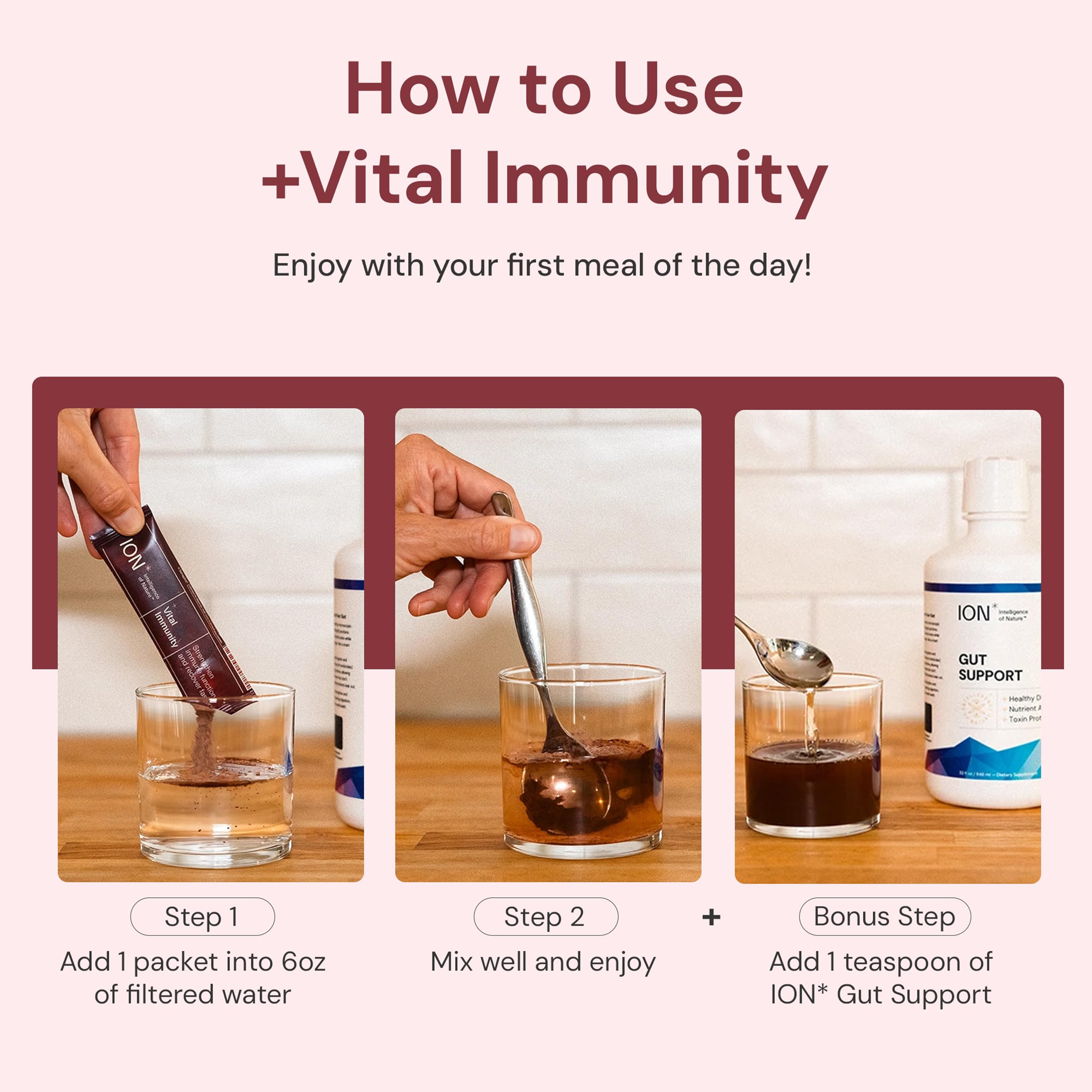ION Vital Immunity travel packets collection ready for on-the-go rituals.